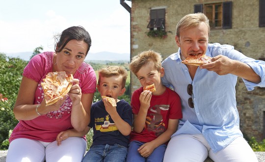 Met kinderen in Toscane